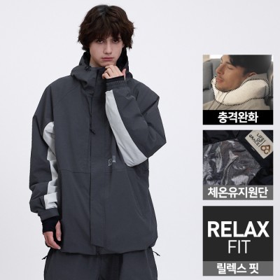 2526 로그 스노우보드복 자켓 얼로이 X 로그 LTD 릴렉스핏 - 차콜/크림 (25AXLJK-C/C)