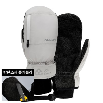 2526 로그 남녀공용 스노우보드 벙어리 장갑 프로 케블라 얼로이 X 로그 - 아이보리/화이트 25LPKAXL-I/W